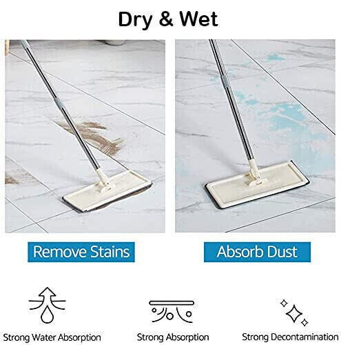 UK Multi Functional Wash | Dry Mop And Bucket Set Flat Squeeze 10 Pads