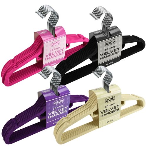 2X Flocked Hangers BLACK 10PK | DGI-4017 | AS-99085