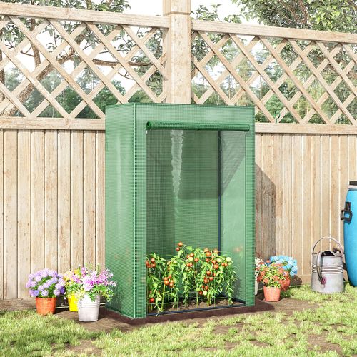 100x50x150cm Greenhouse PE Cover w/ Zipper Roll-up Door Outdoor, Green
