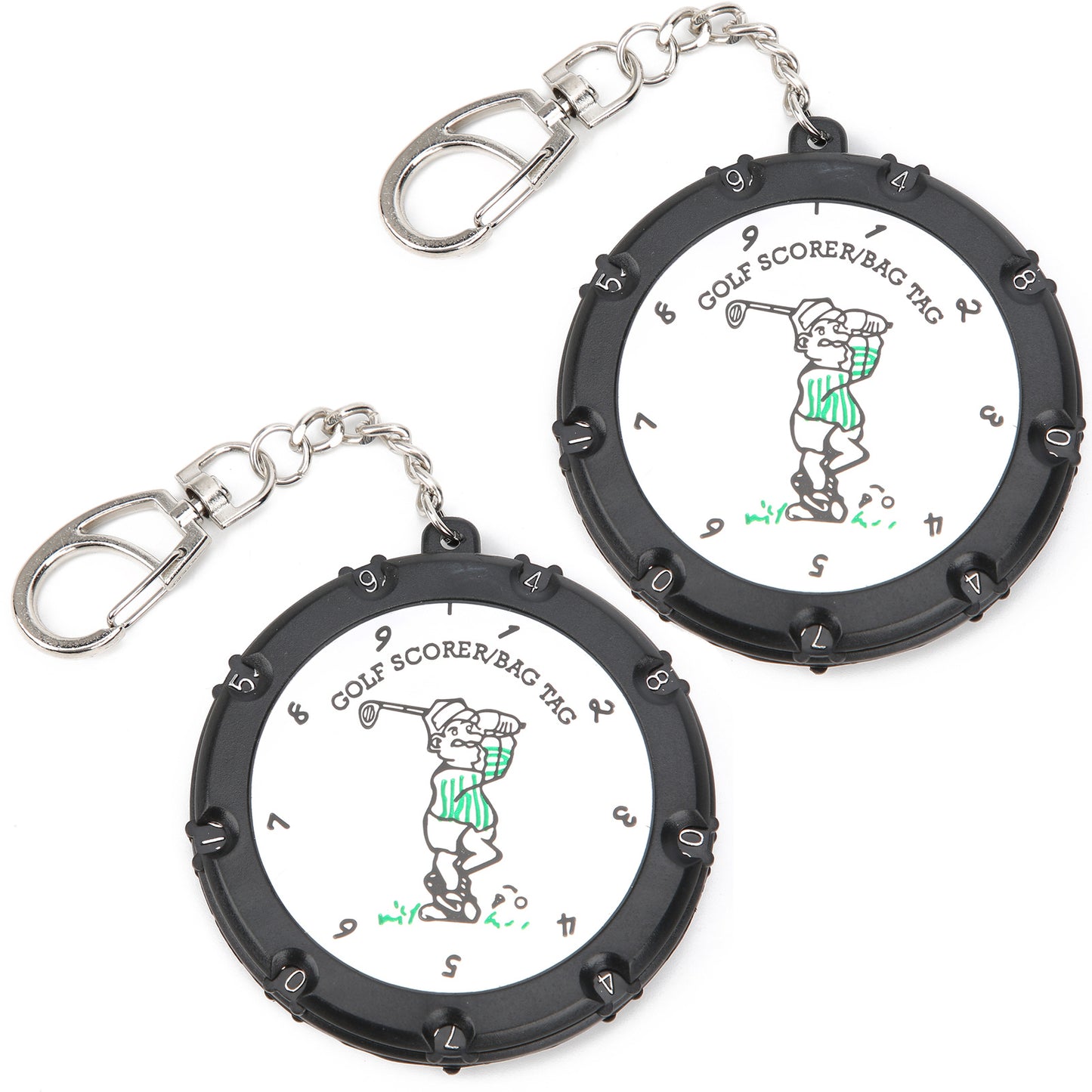 2pcs Portable Golf Stroke Counter 18 Holes Golf Score Counter Device with Key Chain