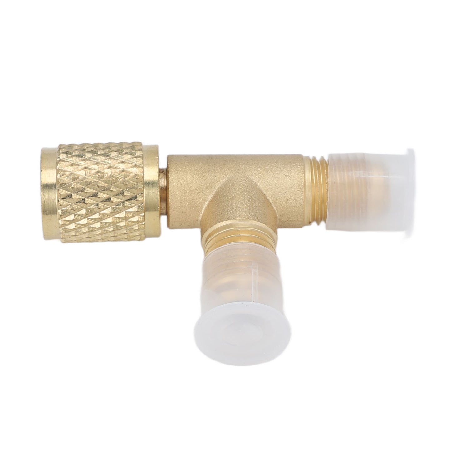 Quick Coupler Tee Adapter with Valve Core Brass 1/4in SAE Sturdy Structure for R22 R12 R134