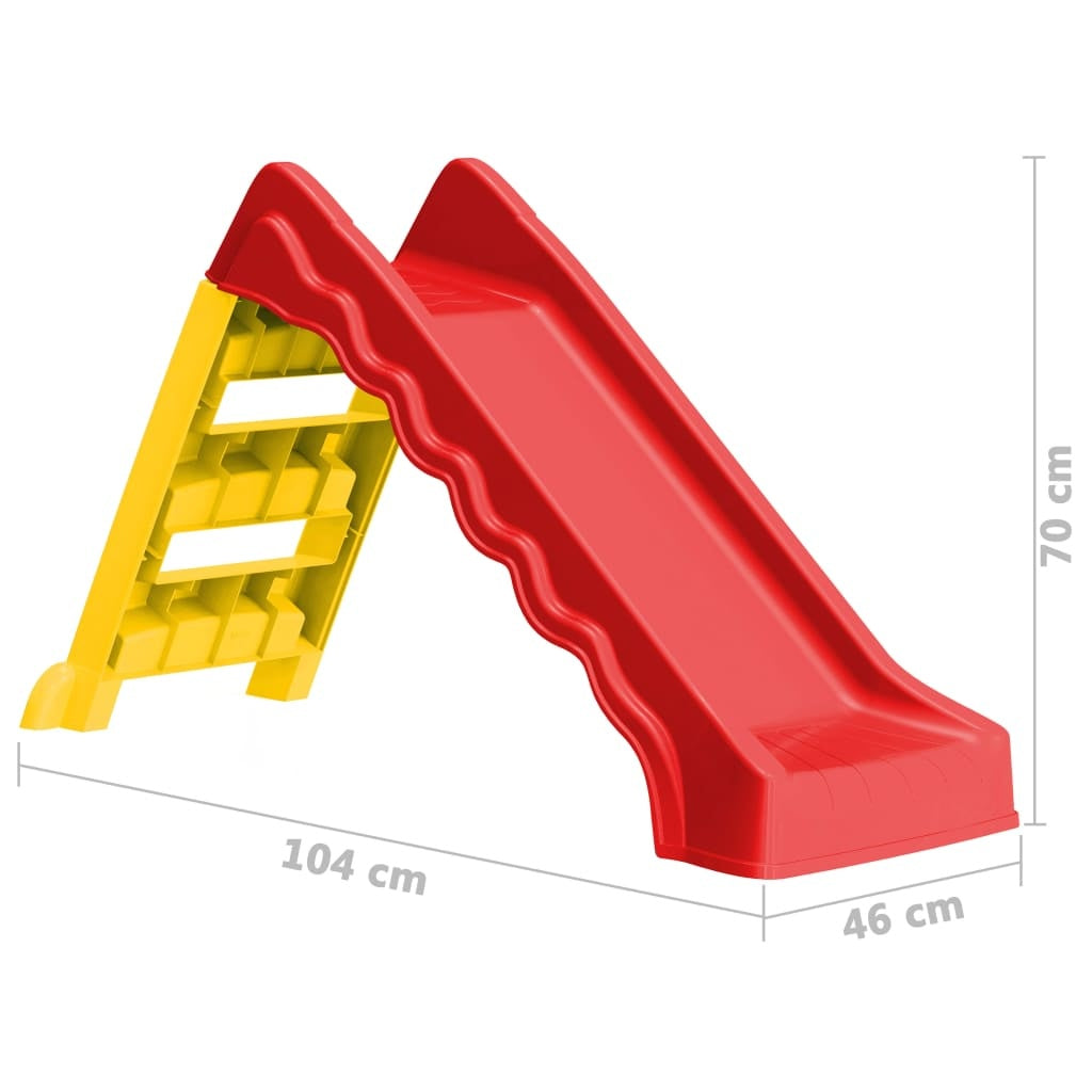 vidaXL Foldable Slide for Kids Indoor Outdoor Red and Yellow