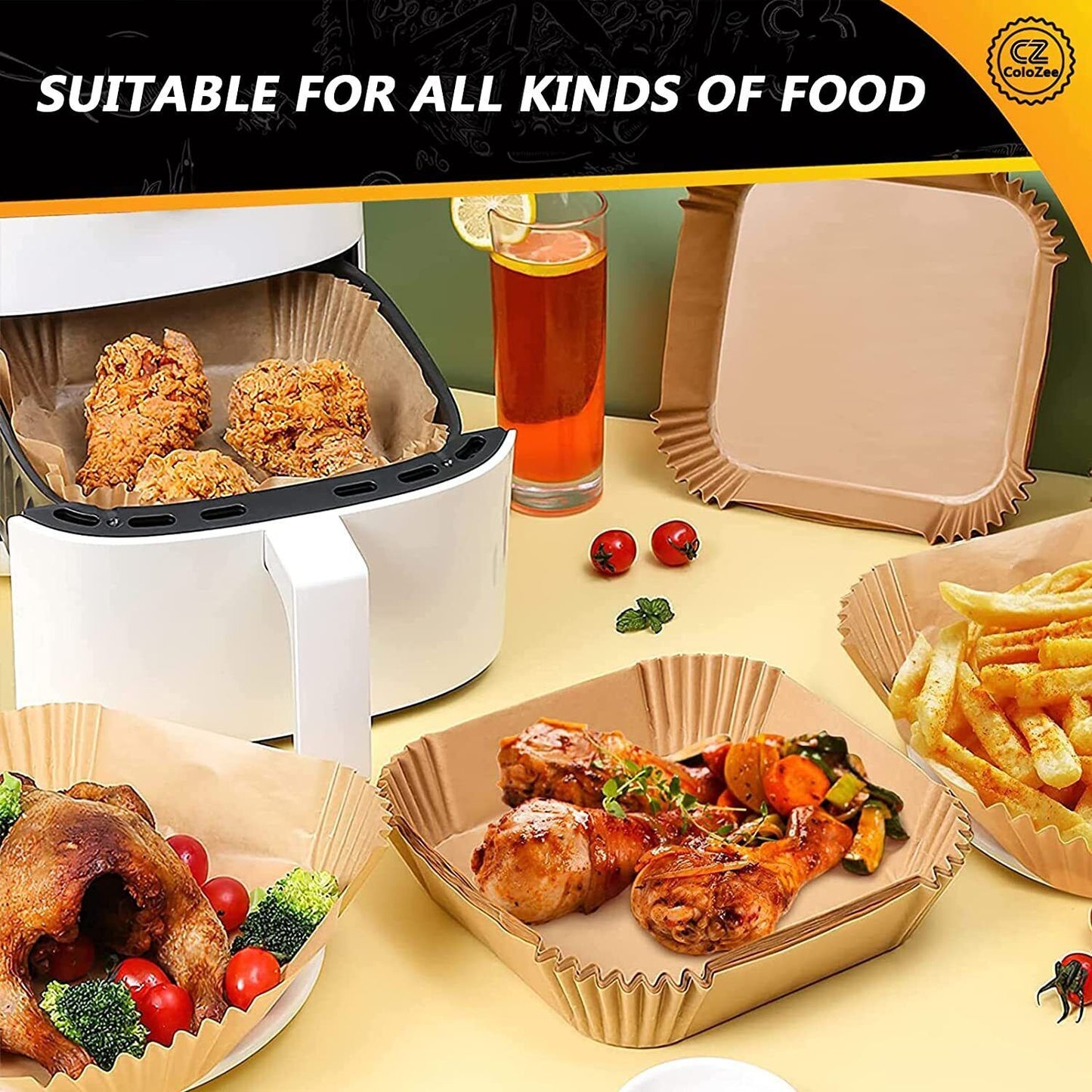 Disposable Air Fryer Paper Liners, Air Fryer Non-stick Accessories