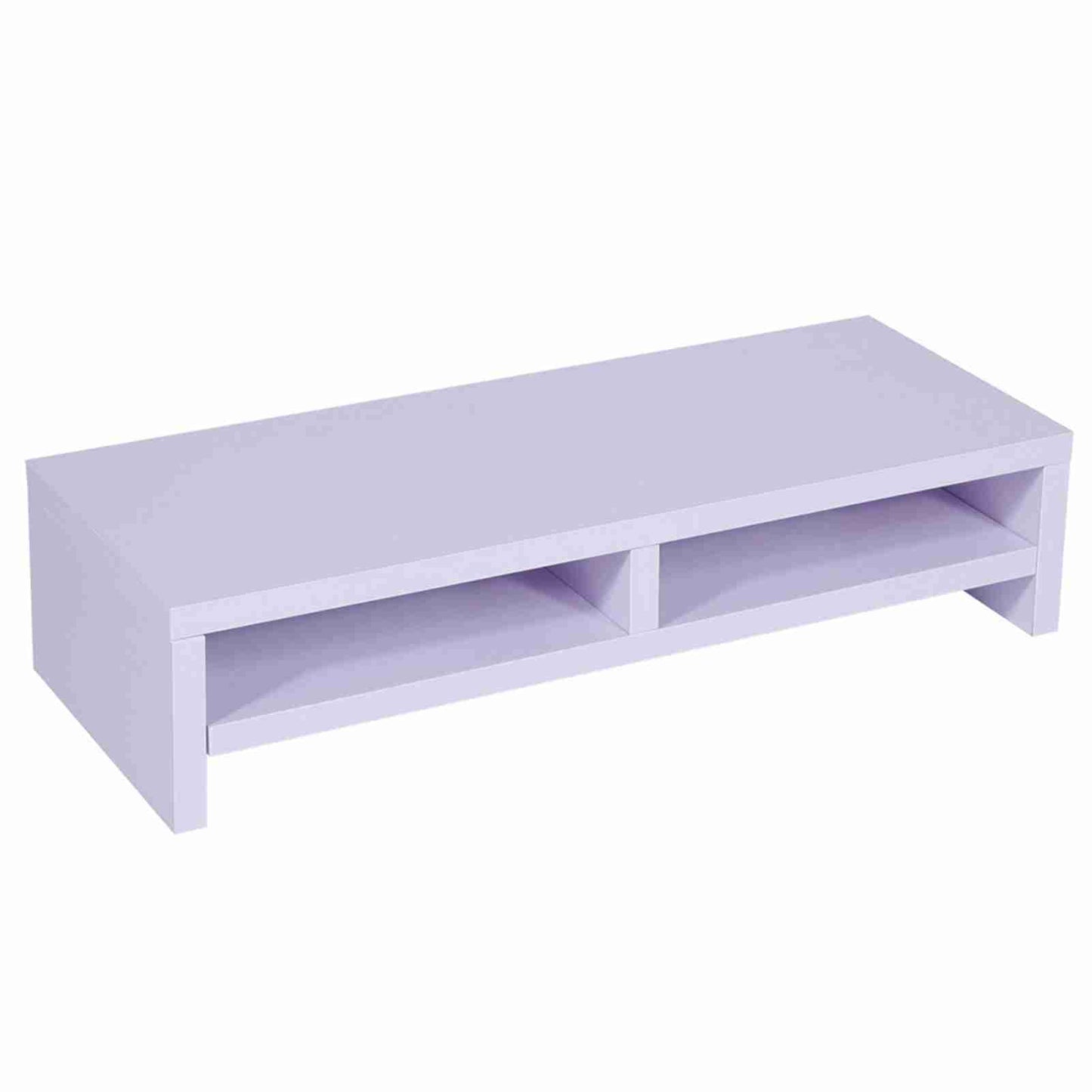 Desktop Monitor Stand LCD TV Laptop Rack Computer Screen Riser Shelf Office Desk Purplish White