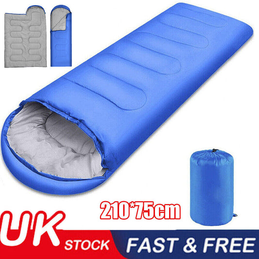 4 SEASON SINGLE SLEEPING BAGS CAMPING RECTANGULAR ENVELOPE ZIP UP KIDSUK