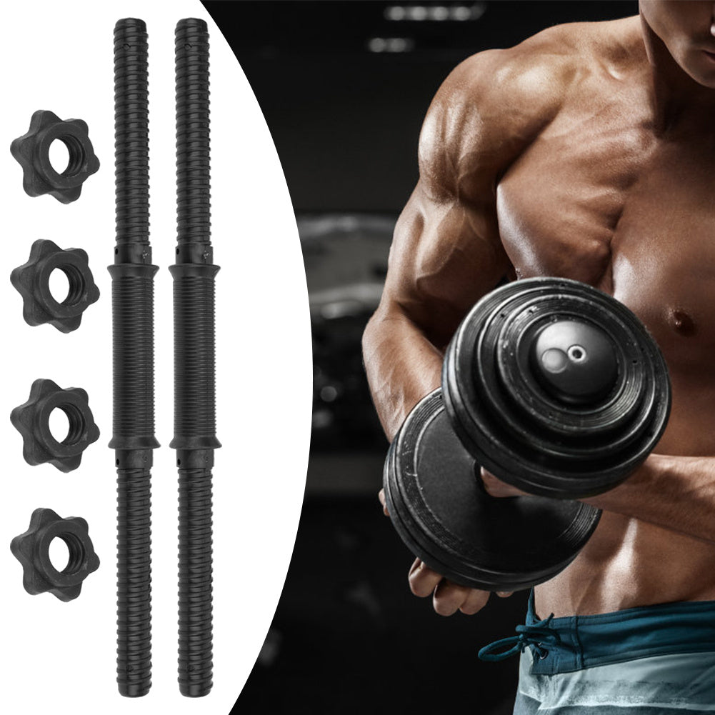 (2Pcs/Set) Gym Home Training Dumbbell Bars Weight Lifting Handles with 4 Spinlock Collar