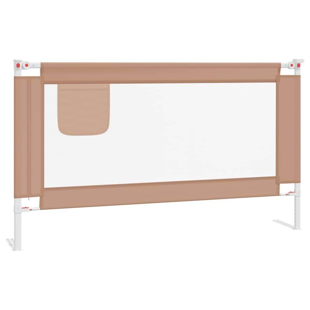 vidaXL Toddler Safety Bed Rail Taupe 140x25 cm Fabric