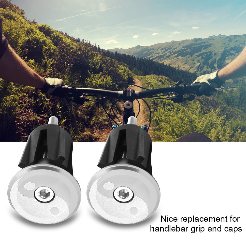 1 Pair Aluminum Alloy Bike Bicycle Handlebar Grip End Cap Plug Stopper Accessory(Titanium)