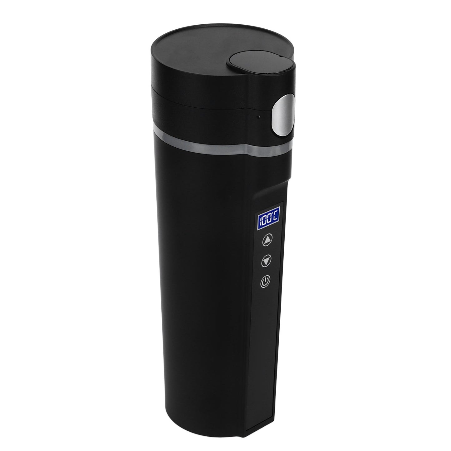 Electric Heated Travel Mug 450ml Smart Temperature Control Low Noise Black Smart Heating Car Cup for Travelling Camping