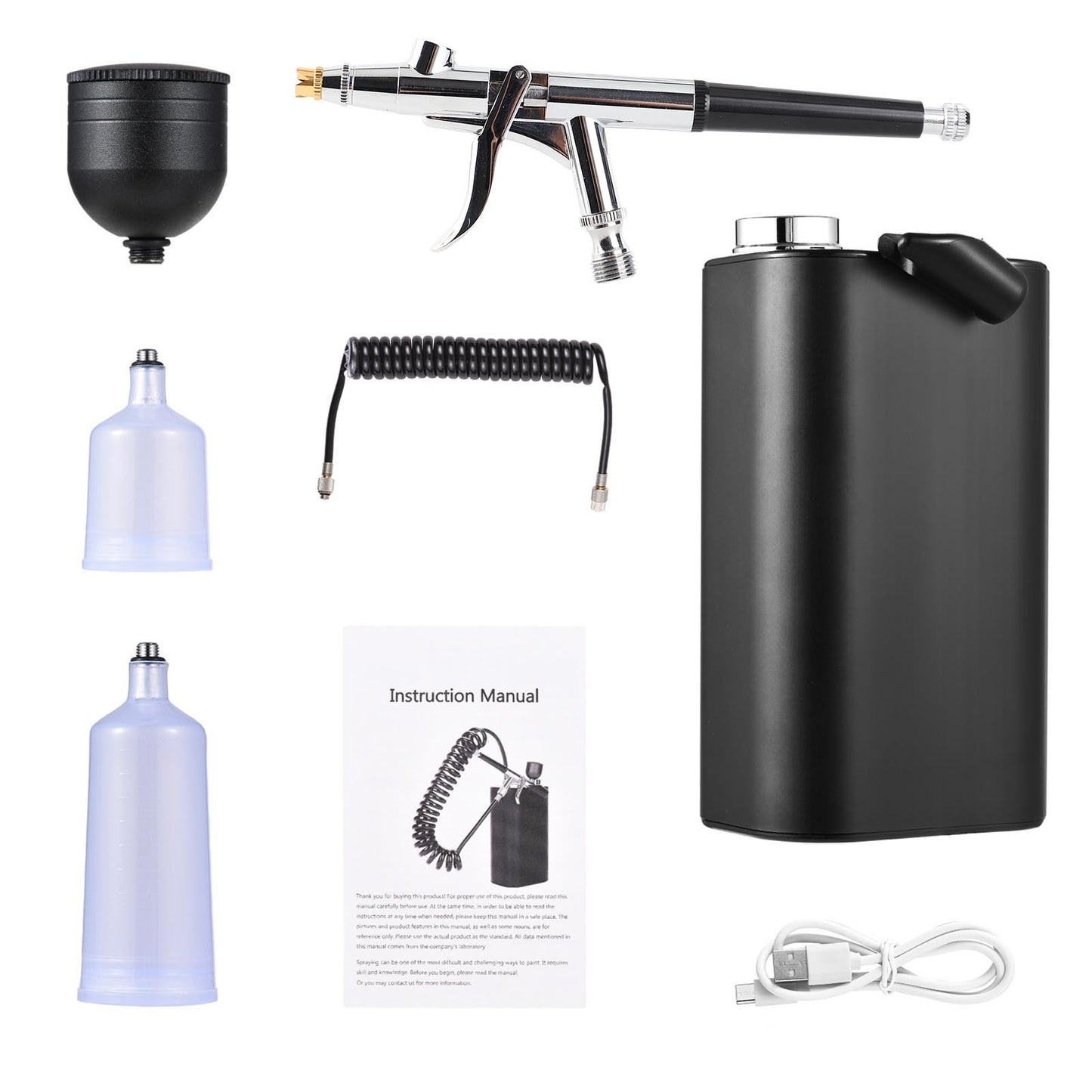 50 PSI Airbrush Kit Multifunctional Portable High Accuracy Cordless High Pressure Electric Airbrush Set for Painting Nail Art