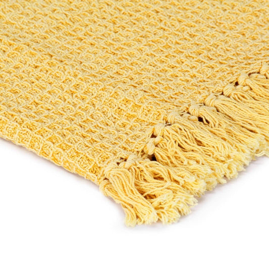 vidaXL Throw Cotton 125x150 cm Mustard Yellow