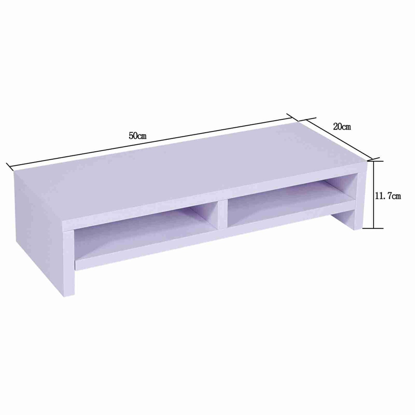 Desktop Monitor Stand LCD TV Laptop Rack Computer Screen Riser Shelf Office Desk Purplish White