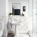 Glossy White & Beige