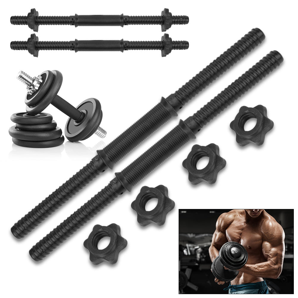 (2Pcs/Set) Gym Home Training Dumbbell Bars Weight Lifting Handles with 4 Spinlock Collar