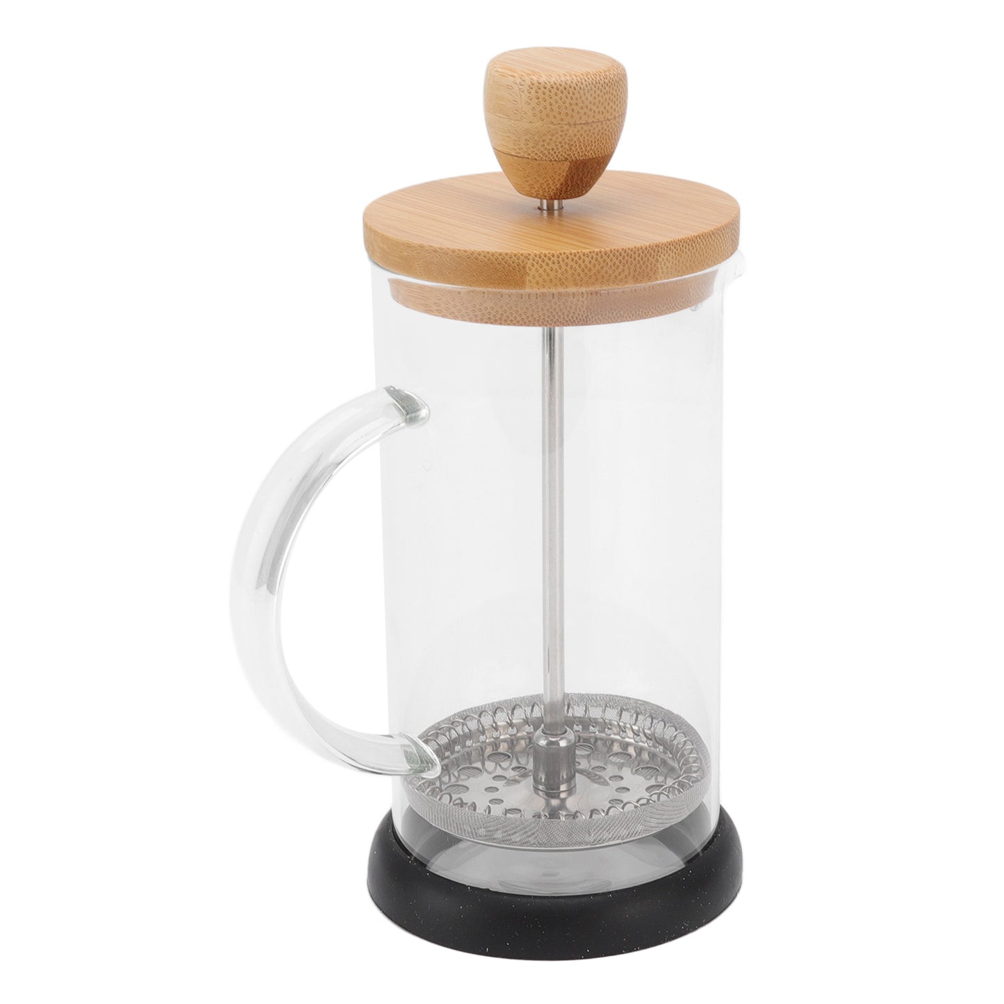 French Press Heat Resistant Hand Brewing Filter High Borosilicate Tea Coffee Brewer Pot for Office 350ml Bamboo Cover