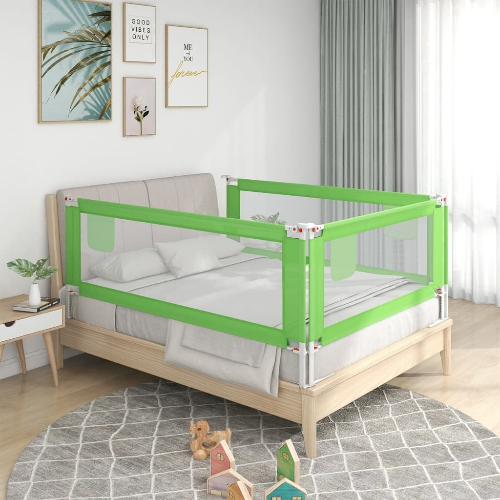 vidaXL Toddler Safety Bed Rail Green 120x25 cm Fabric