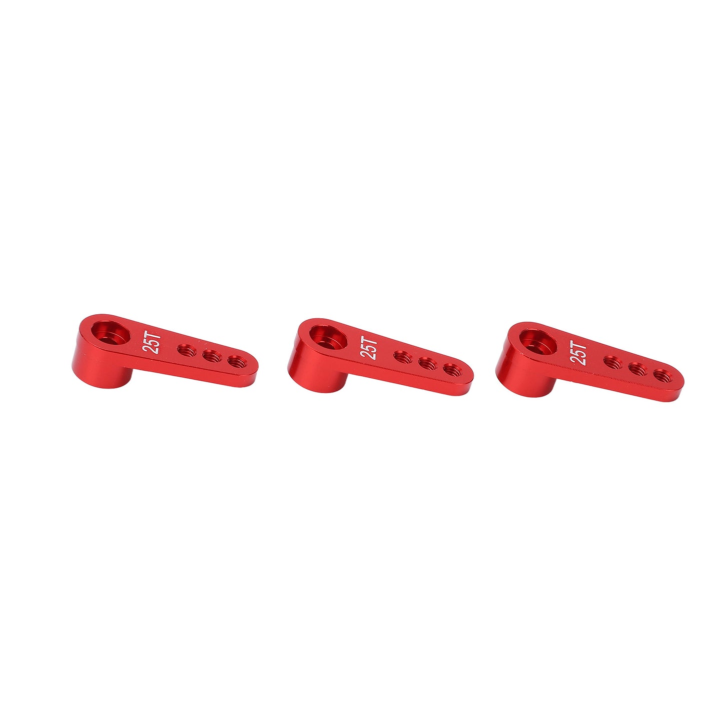 3pcs RC Aluminum 25T Servo Horns Metal Steering Arm for 1/8 1/10 RC Car Upgrade PartsRed