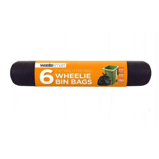 Wastesmart Extra Strong Black Wheelie Bin Bags 6 Pack Roll-0