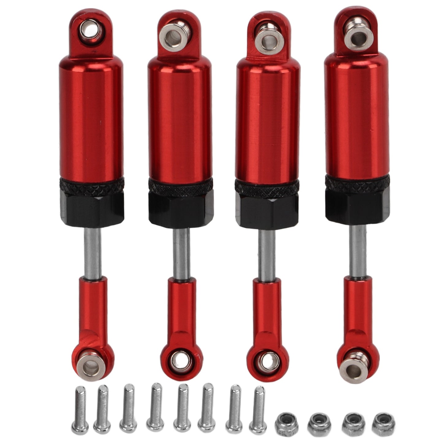 4pcs/set Metal Adjustable Shock Absorber for MN 1/16 Remote Control Car Model Upgrade PartsRed