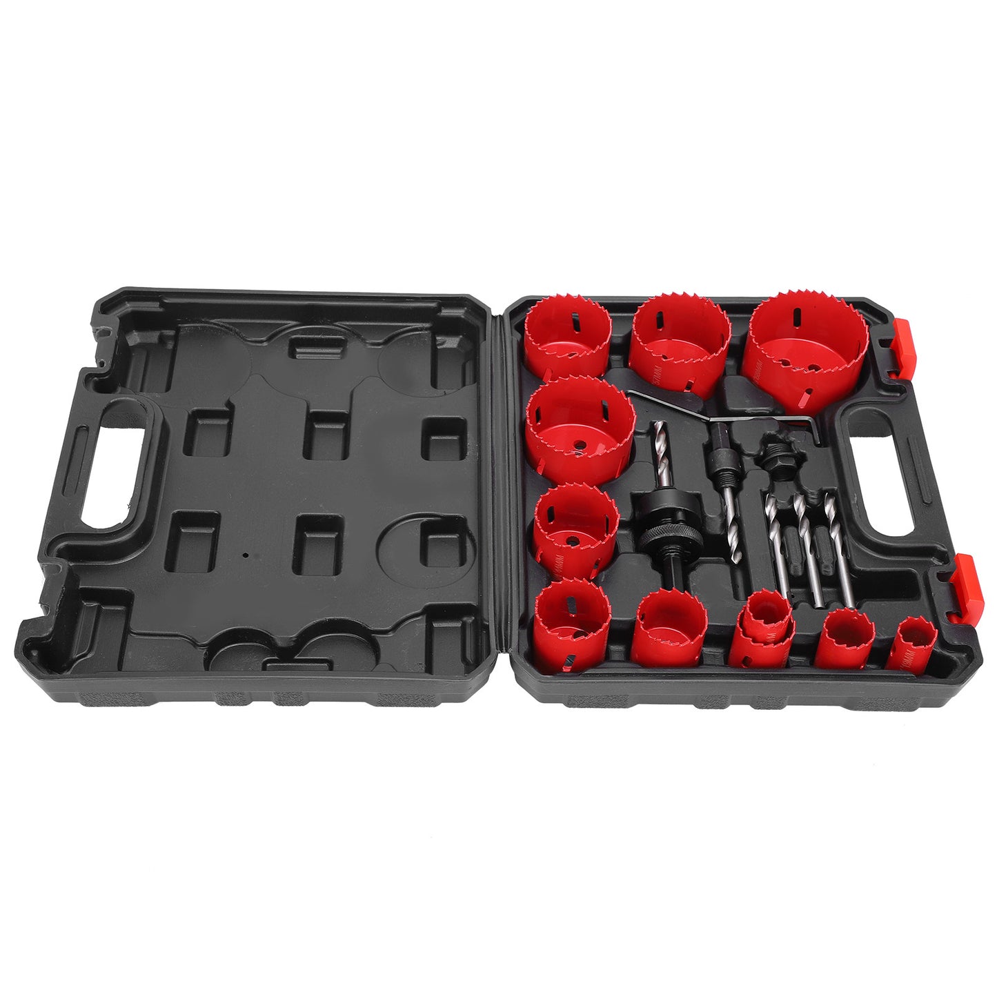 17Pcs BiMetal Hole Saw Set Red High Speed Steel Woodworking Holes Opener Drilling Tools