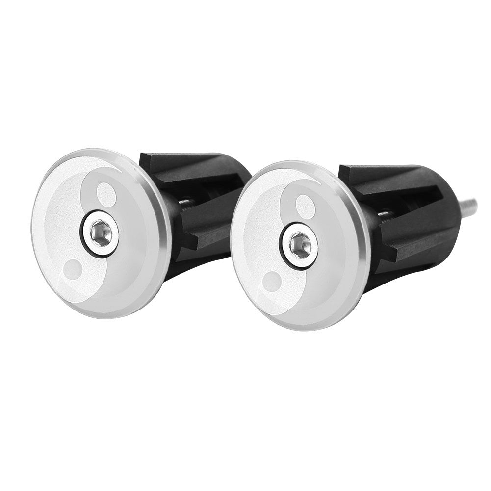 1 Pair Aluminum Alloy Bike Bicycle Handlebar Grip End Cap Plug Stopper Accessory(Titanium)