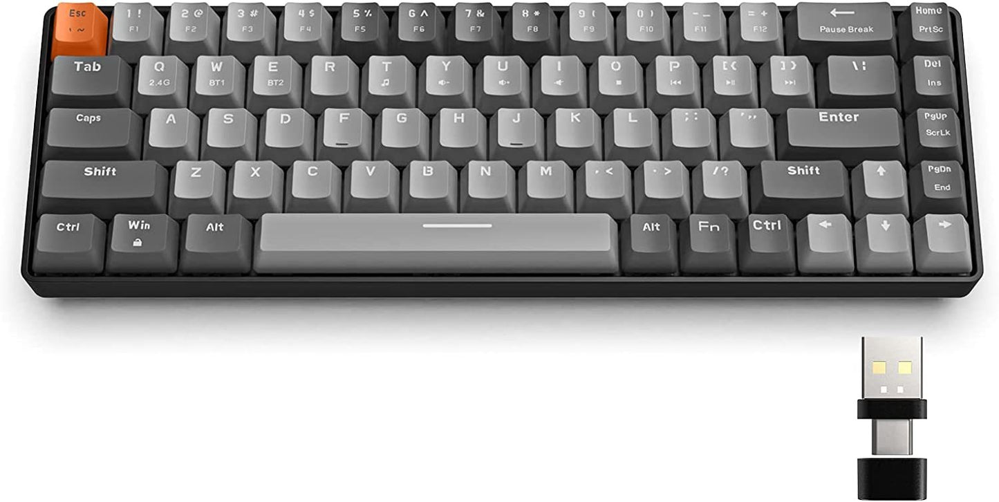 Wireless-Bluetooth Mechanical Keyboard,Dual Interface Type C& USB  For Phone