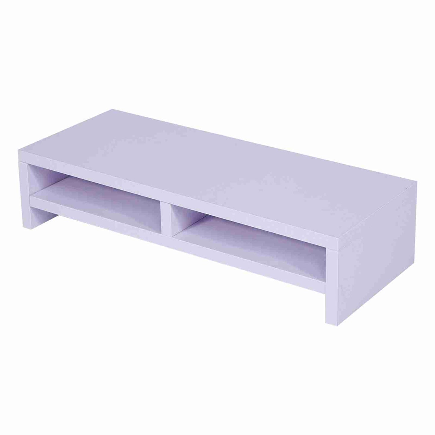 Desktop Monitor Stand LCD TV Laptop Rack Computer Screen Riser Shelf Office Desk Purplish White