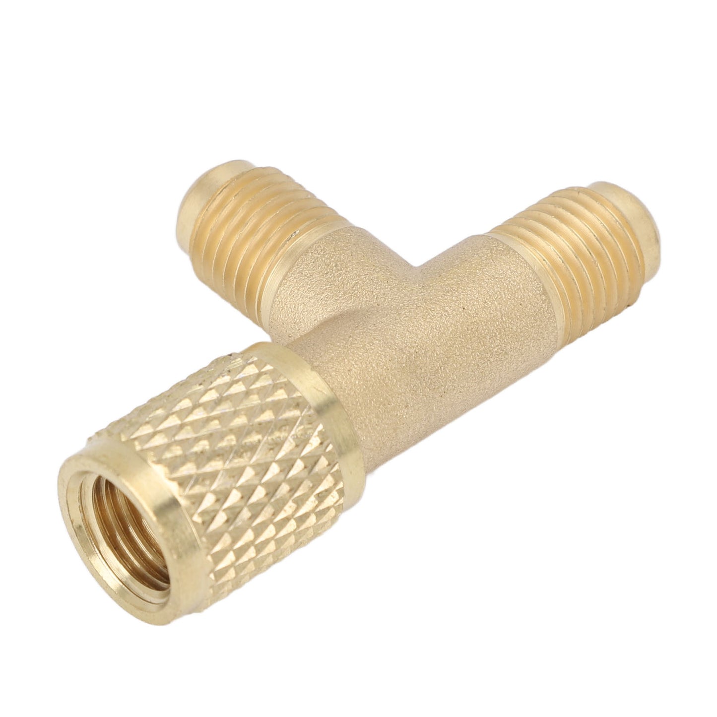 Quick Coupler Tee Adapter with Valve Core Brass 1/4in SAE Sturdy Structure for R22 R12 R134