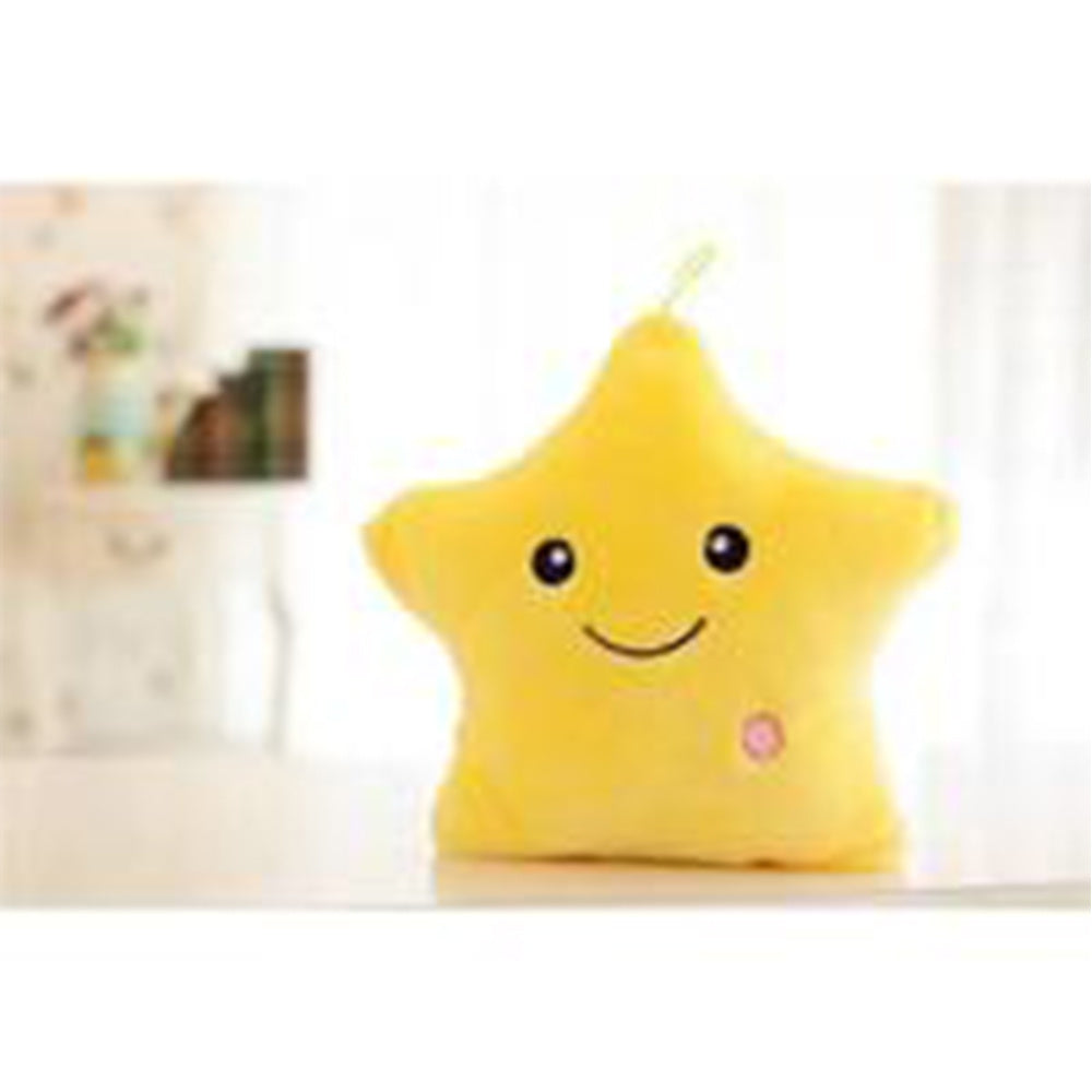 Clearance 34CM Colorful Luminous Five-pointed Star Pillow Plush Toy Best Decoration