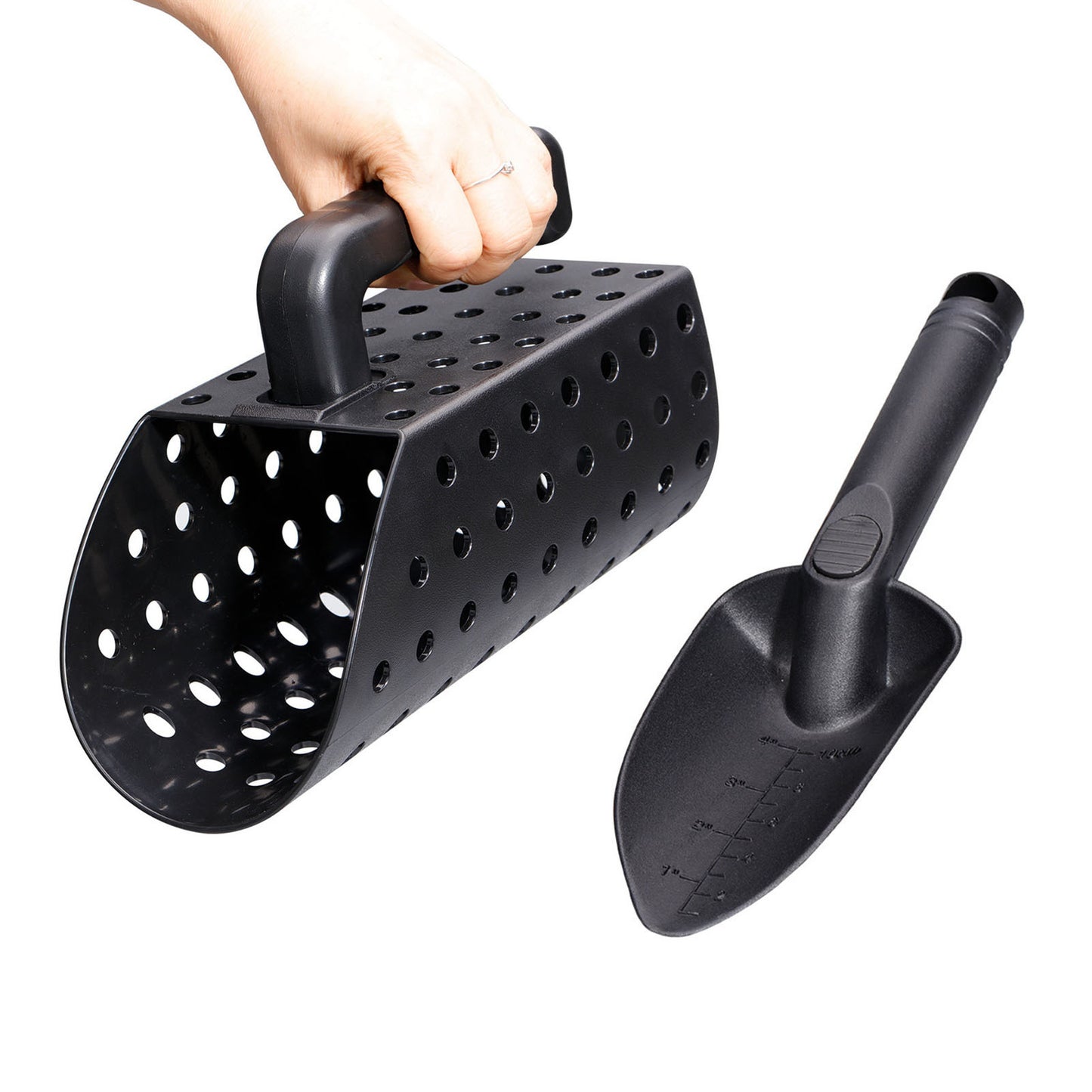 Metal Detecting Sand Scoop Set Portable Ergonomically Sturdy ABS Plastic Sand Scoop and Trowel for Treasure