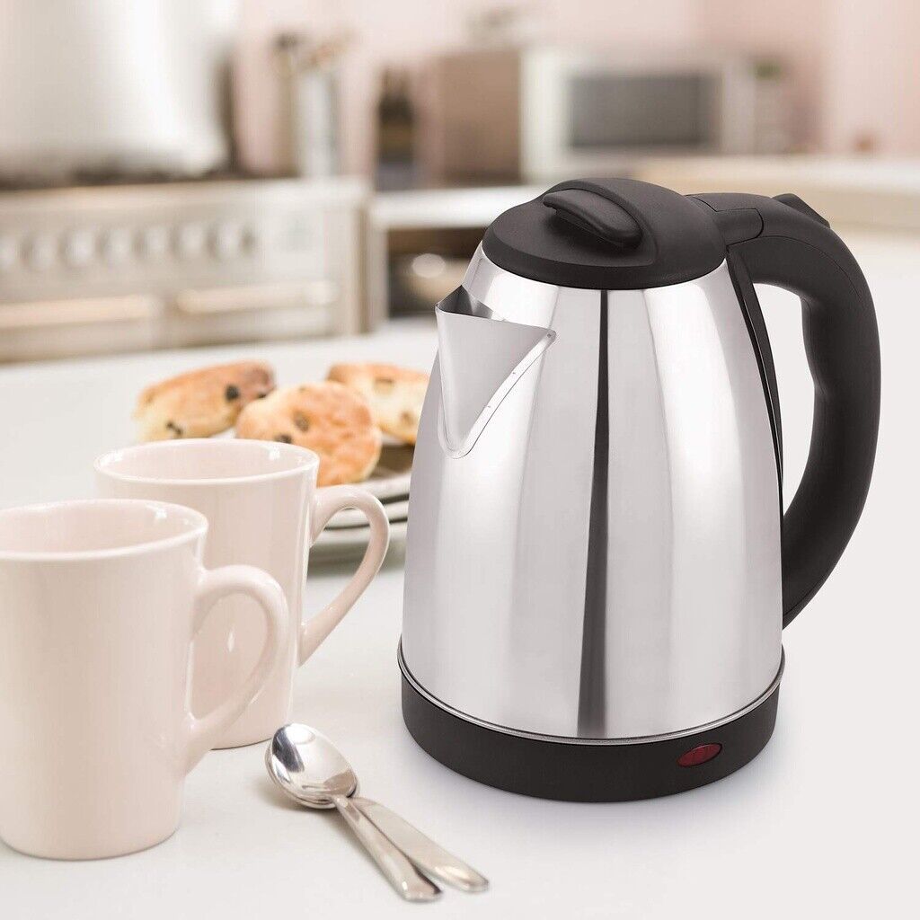 Cordless Electric Kettle 1.8L 1500W Stainless Steel Jug Overheat Protection