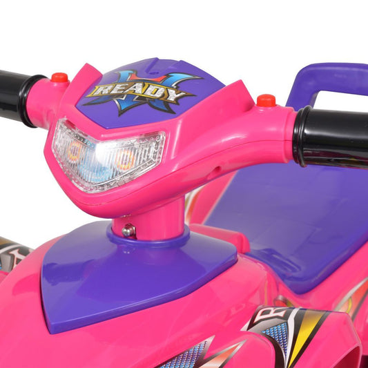 vidaXL Children's Ride-on ATV with Sound and Light Pink and Purple