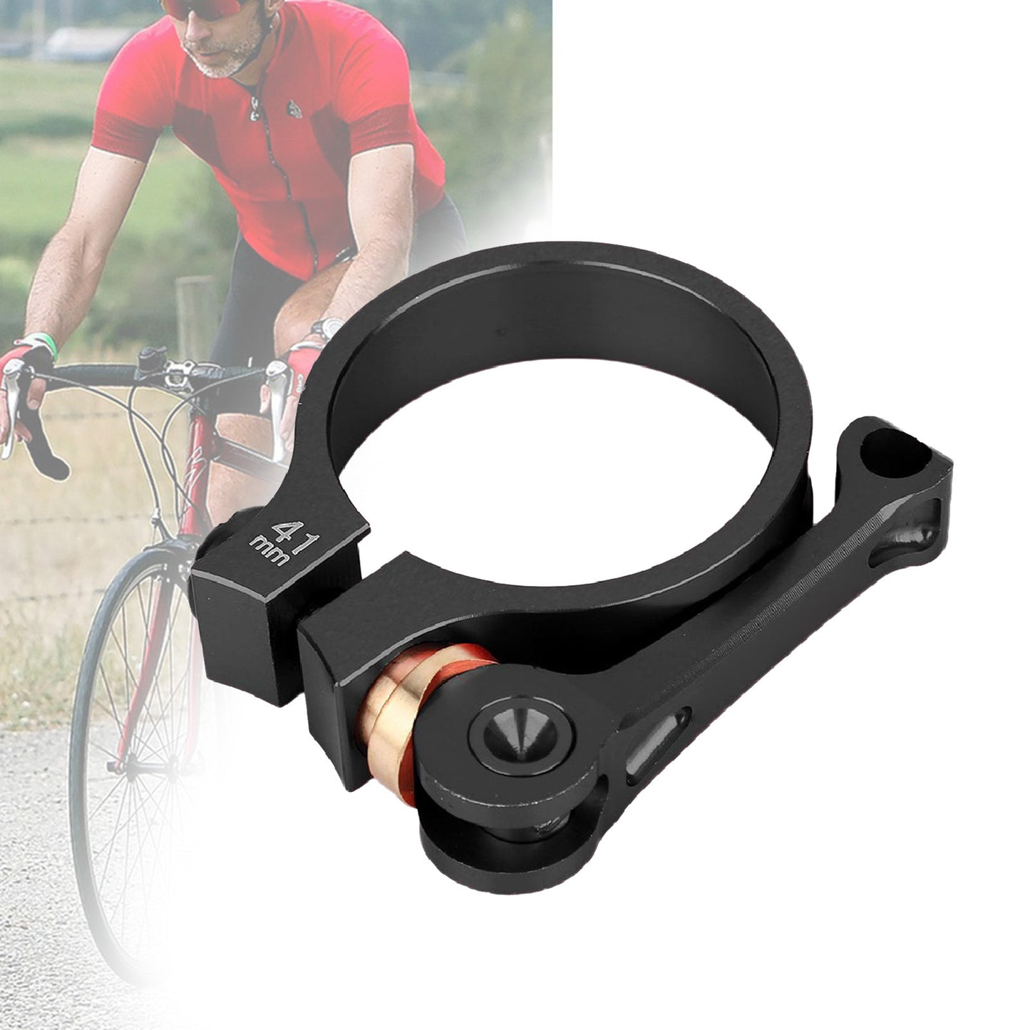 CNC Aluminum Alloy Quick Release Bike Seat Tube Clip Bicycle Seatpost Clamp(black)