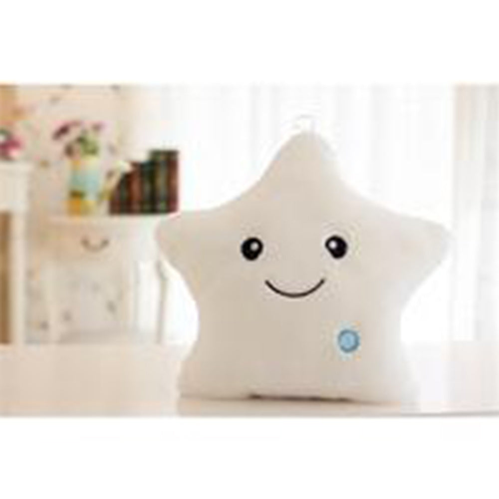 Clearance 34CM Colorful Luminous Five-pointed Star Pillow Plush Toy Best Decoration