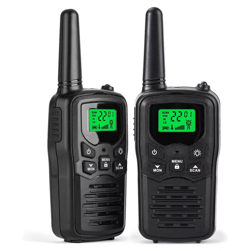 2Pcs Walkie Talkies Electronic Long Range Walky Talky 8km UHF Backlit LCD NEW