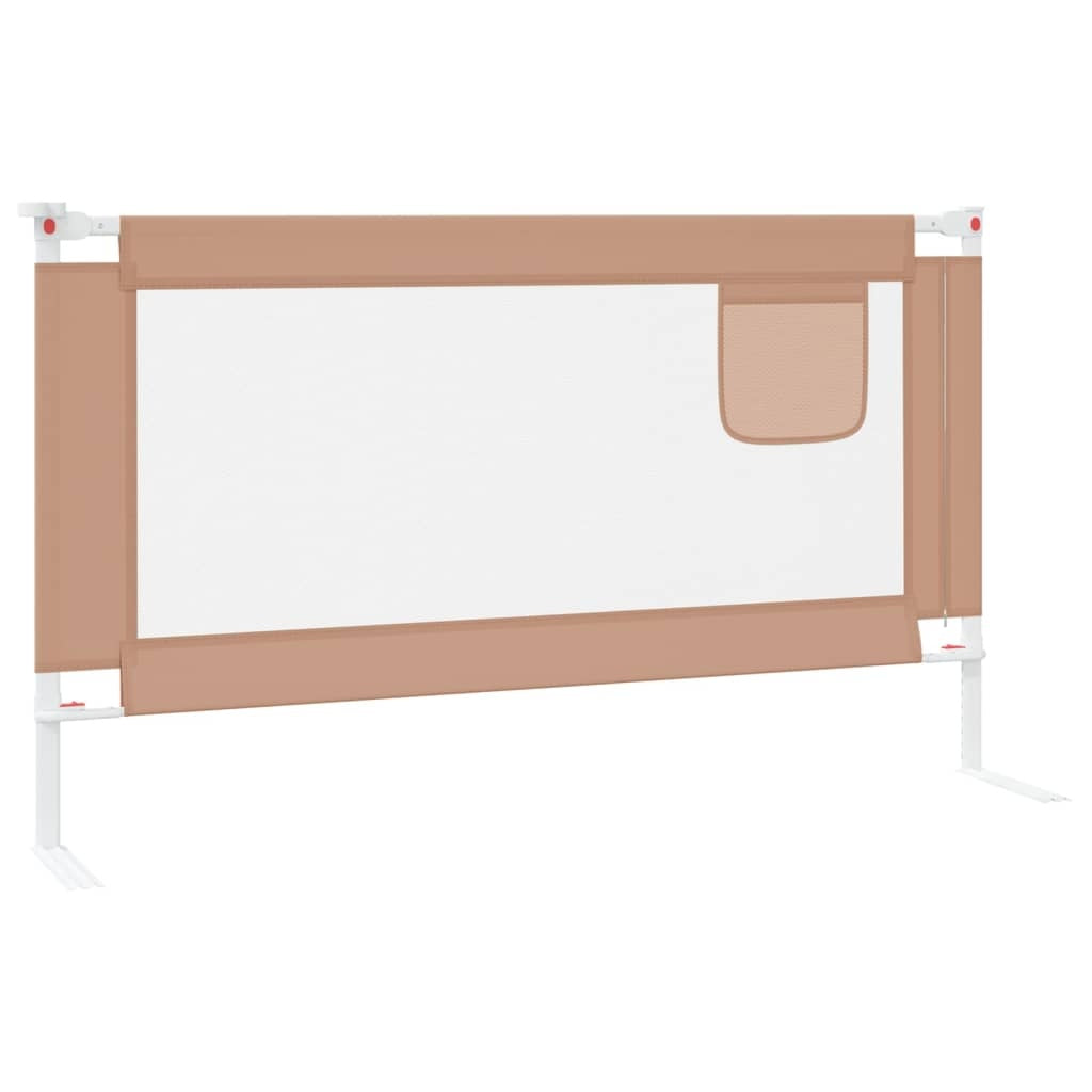 vidaXL Toddler Safety Bed Rail Taupe 140x25 cm Fabric