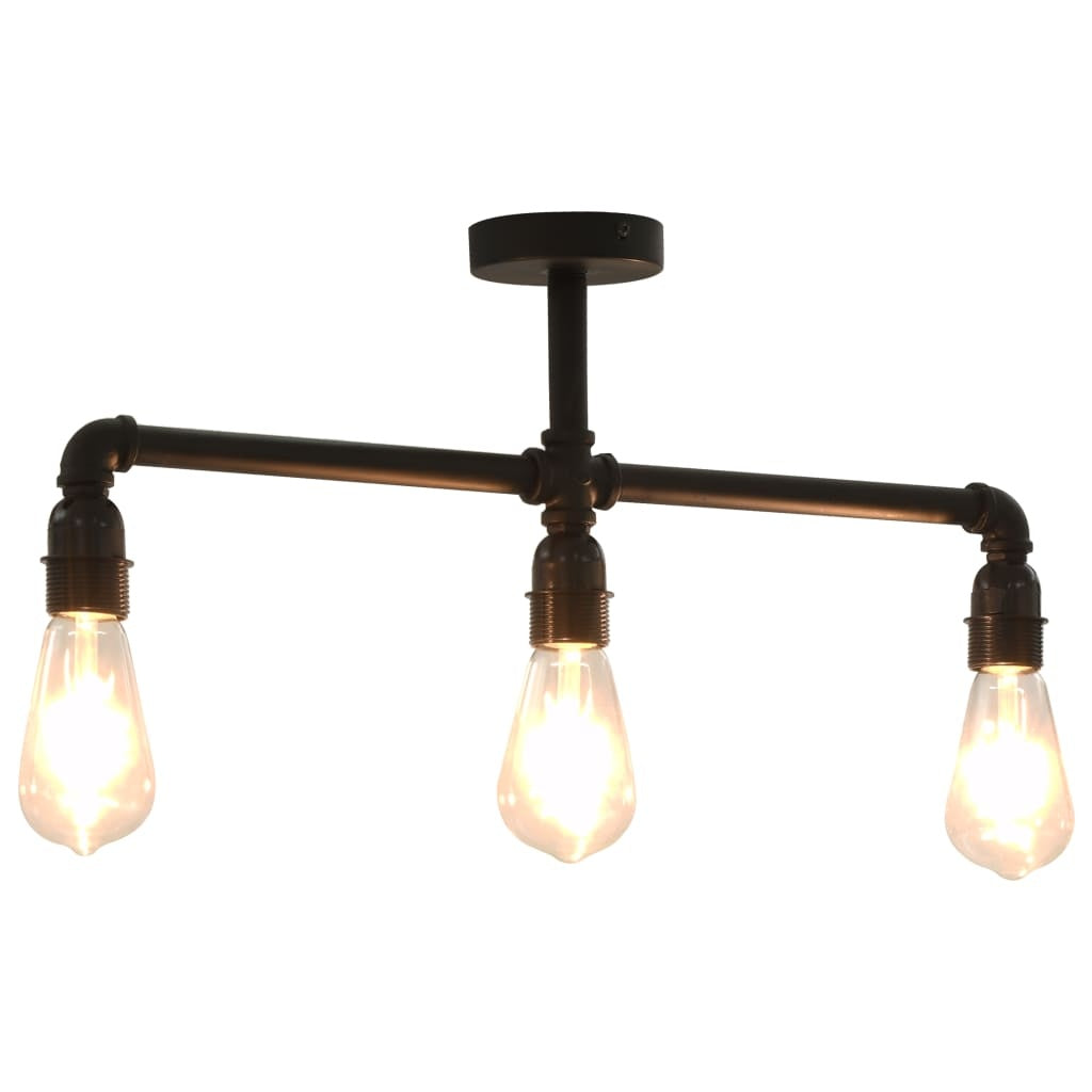 vidaXL Ceiling Lamp Black 3 x E27 Bulbs