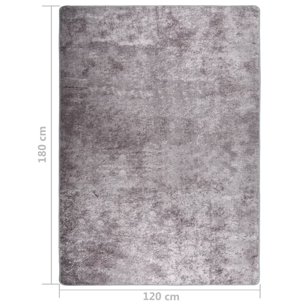 vidaXL Rug Washable 120x180 cm Grey Anti Slip