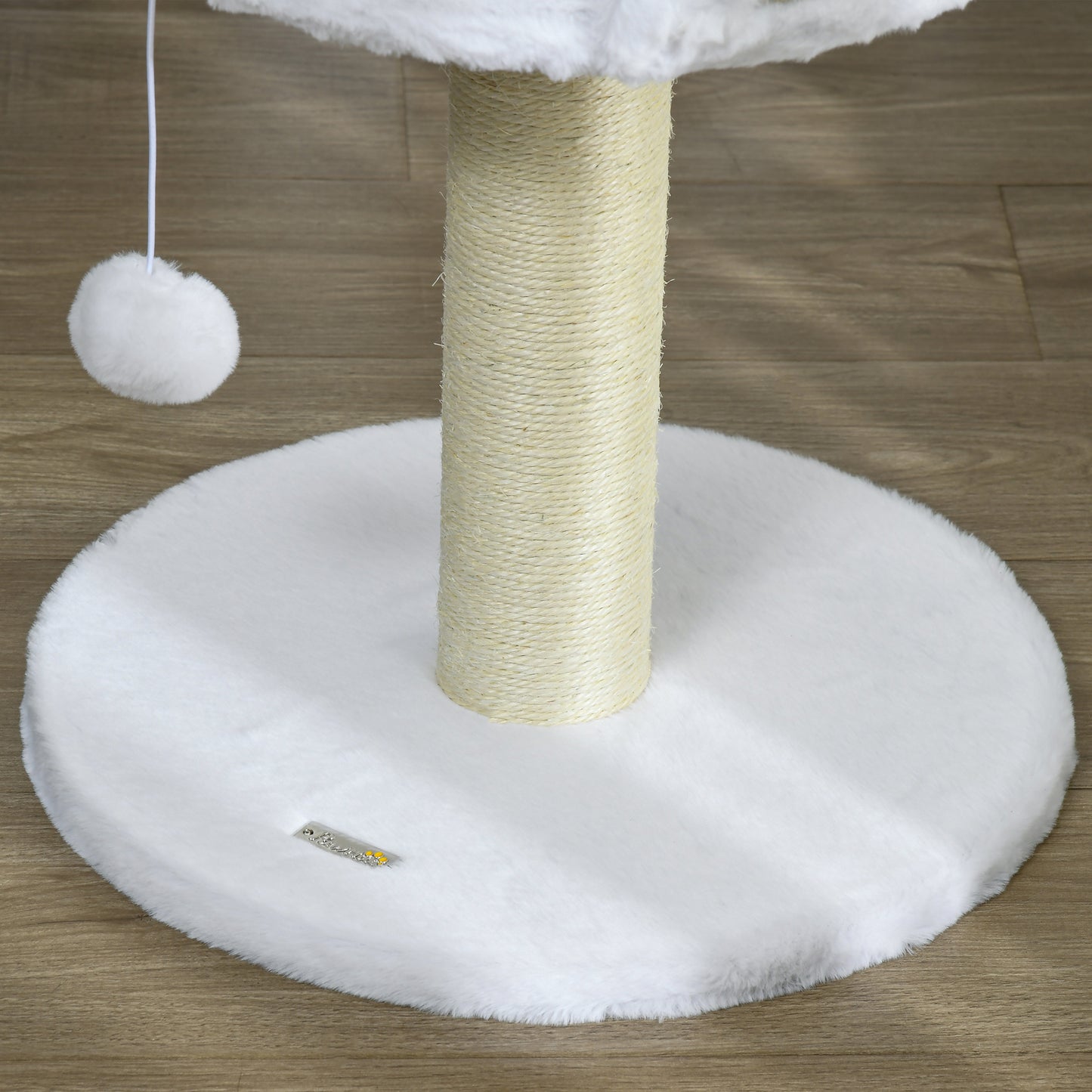 PawHut Cat Tree Tower with Scratching Posts in White-7