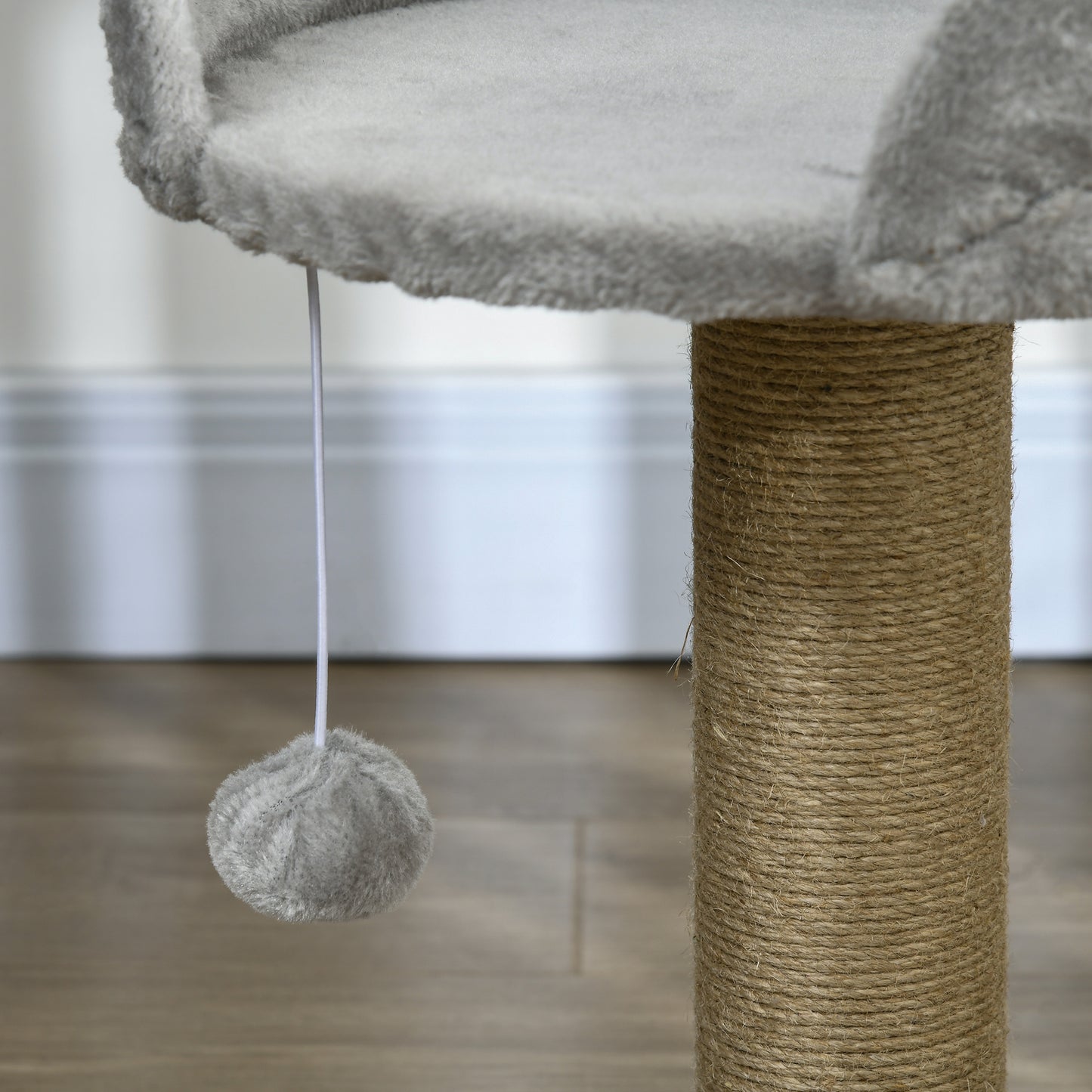 PawHut Cat Tree Tower with Scratching Posts in Grey-6