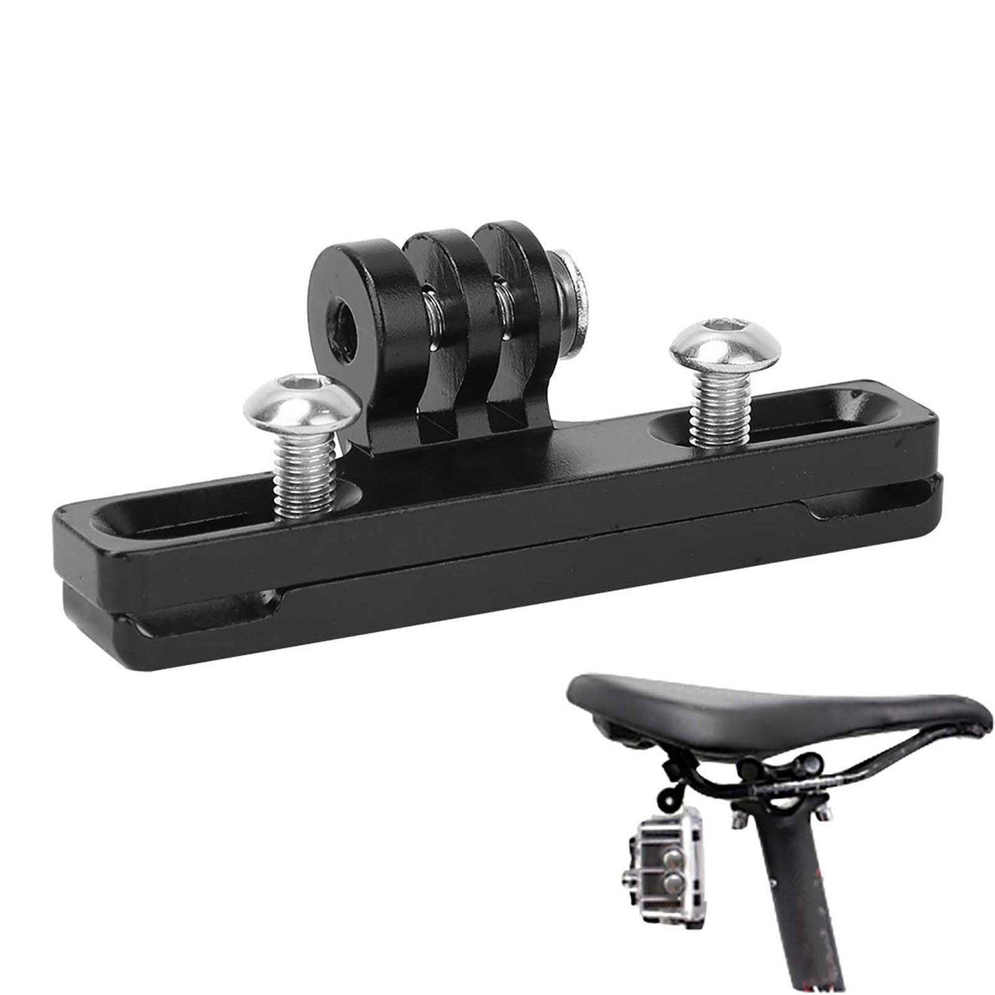 Aluminium Alloy Black Bike Base Bicycle Saddle Cushion Clip Mounting for Gopro Hero6/5/4/3 Camera