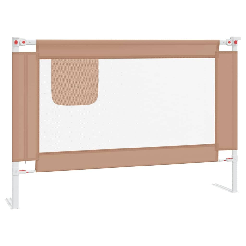 vidaXL Toddler Safety Bed Rail Taupe 100x25 cm Fabric