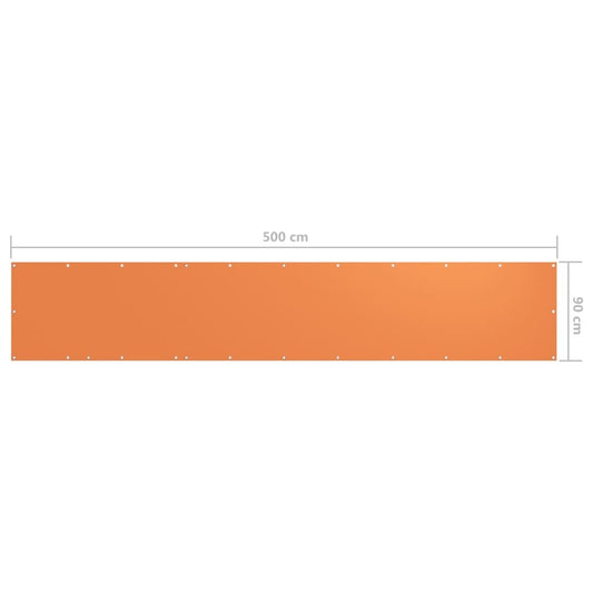 vidaXL Balcony Screen Orange 90x500 cm Oxford Fabric