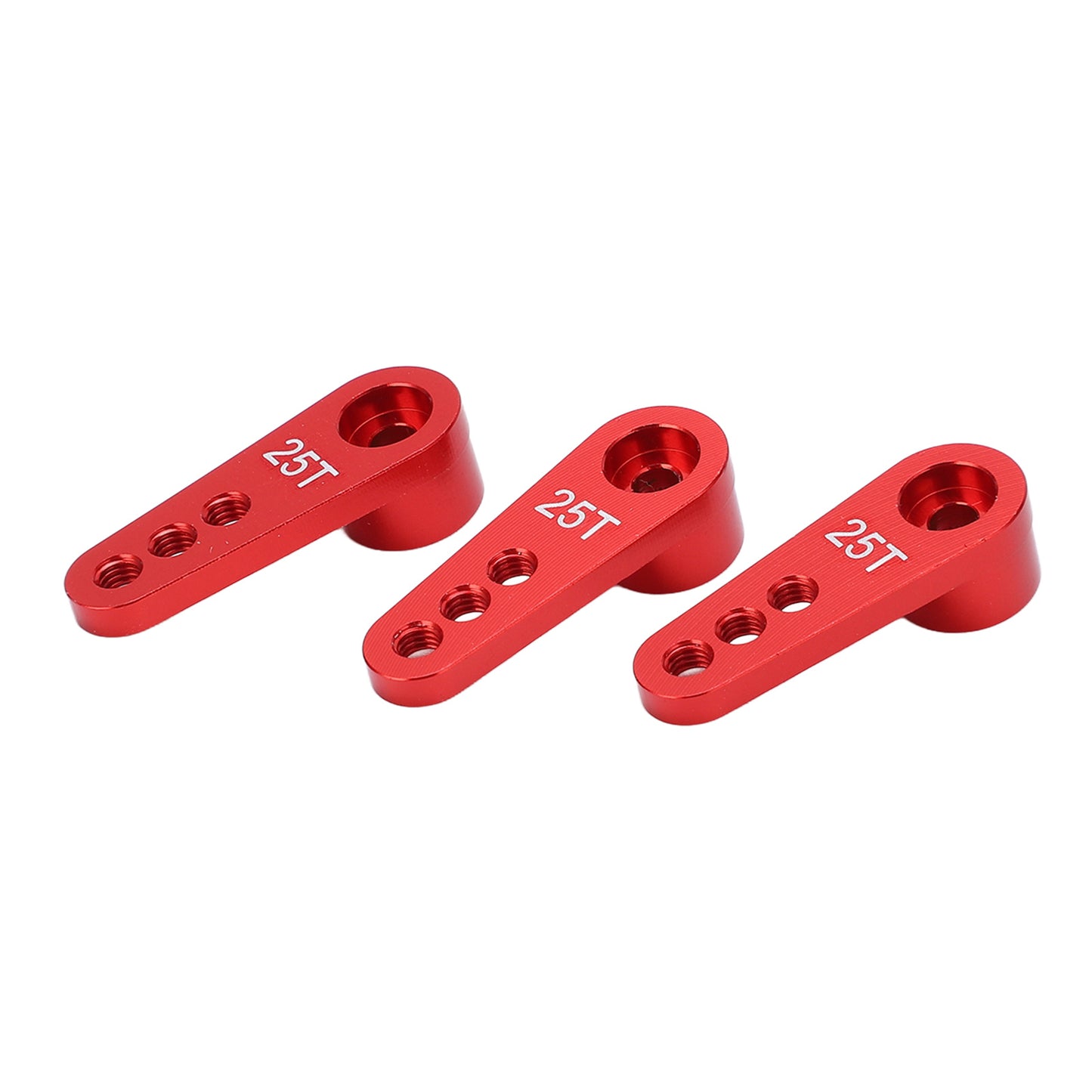 3pcs RC Aluminum 25T Servo Horns Metal Steering Arm for 1/8 1/10 RC Car Upgrade PartsRed