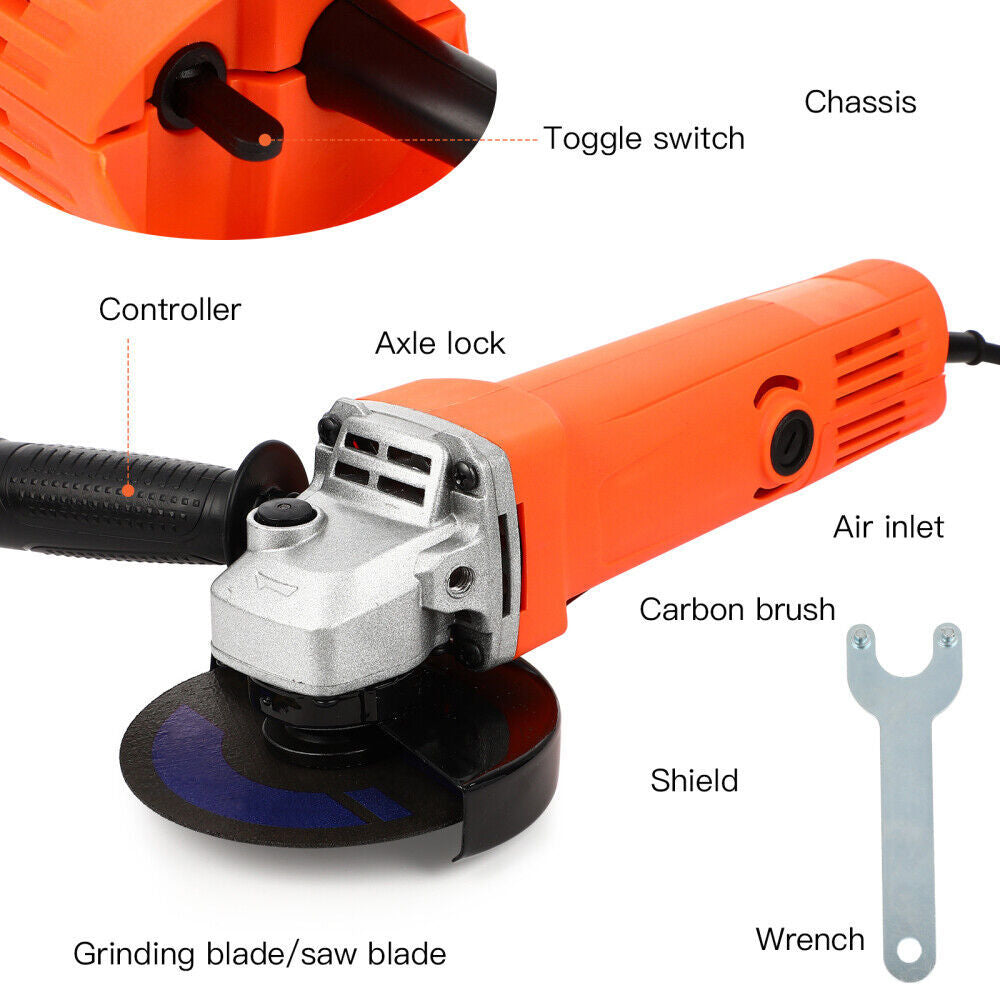 ELECTRIC ANGLE GRINDER 1200W CUTTING GRINDING SANDING POWER TOOL 115mm 230V UK