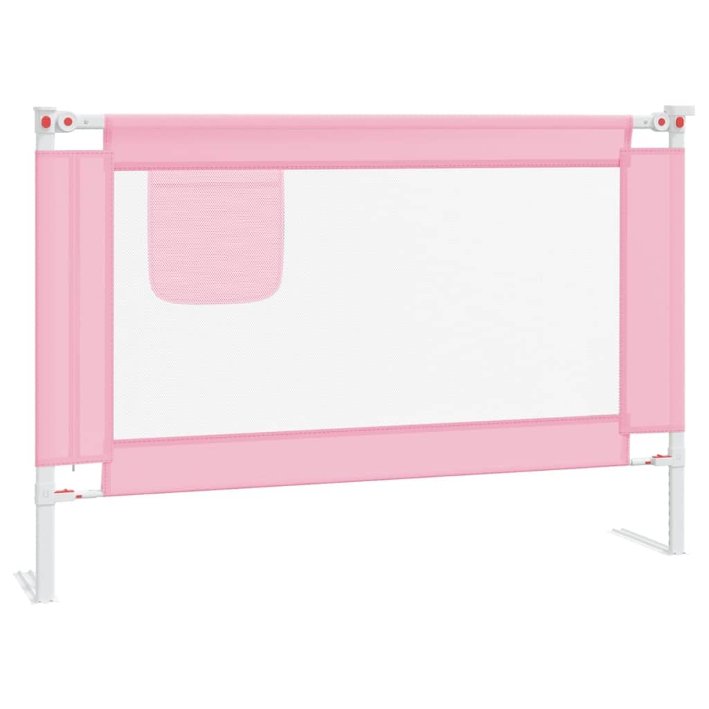 vidaXL Toddler Safety Bed Rail Pink 100x25 cm Fabric