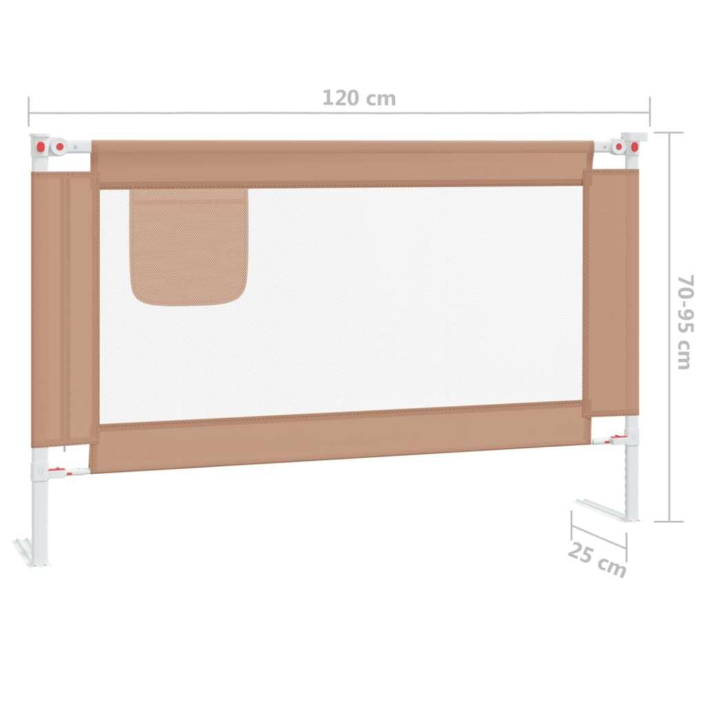 vidaXL Toddler Safety Bed Rail Taupe 120x25 cm Fabric