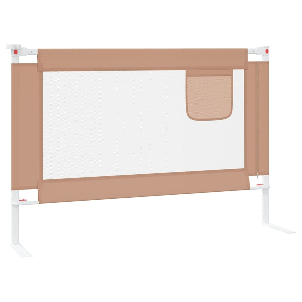 vidaXL Toddler Safety Bed Rail Taupe 100x25 cm Fabric