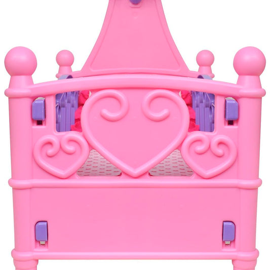 Kids'/Children's Playroom Toy Doll Bed Pink + Purple