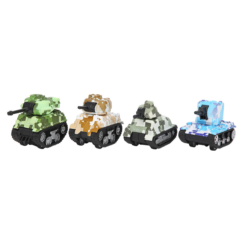 4pcs Alloy Tank Model Pull Back Highly Simulation Tank Model Decoration Toy GiftCamouflage Tank